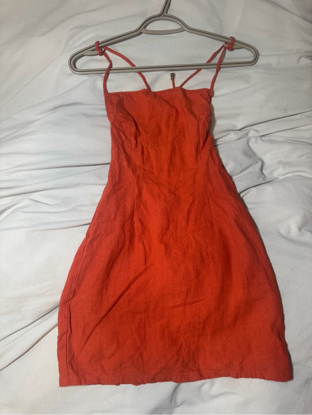 Bershka orange Spaghetti-Strap Mini Dress